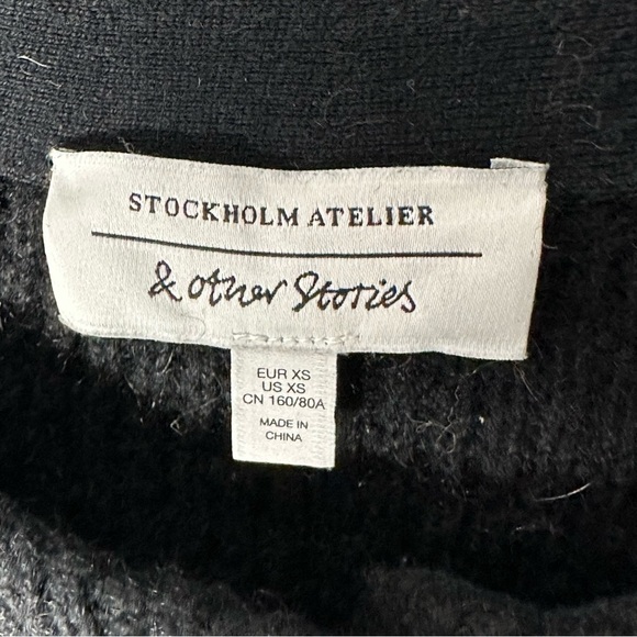 & Other Stories Yak Hair Blend Cardigan Sweater Size XS Black - Picture 3 of 10